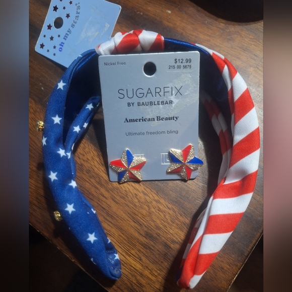 sugarfix Other - NWT Sugarfix By BAUBLEBAR American Beauty Star Earrings & American Headband